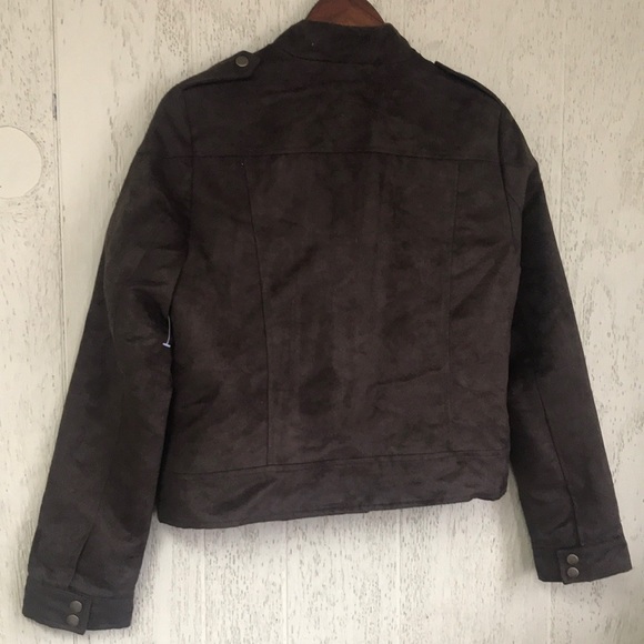 New Brown  Soft Biker Jacket - Picture 7 of 8